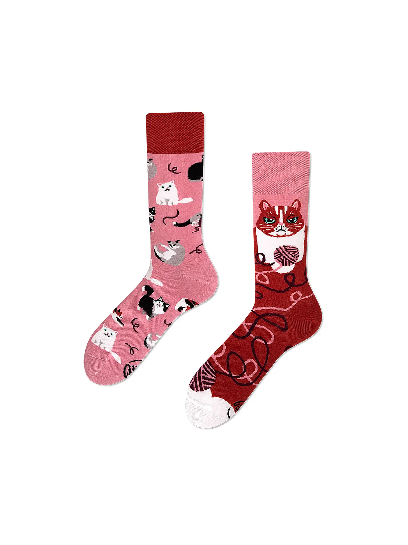 MANY MORNINGS | Damen Socken PLAYFUL CAT altrosa | 